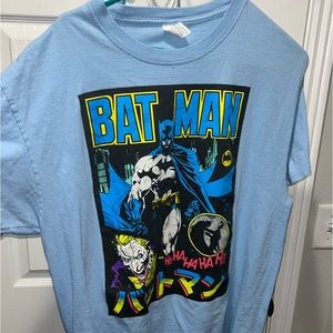 Batman / Joker Light Blue T Shirt Large